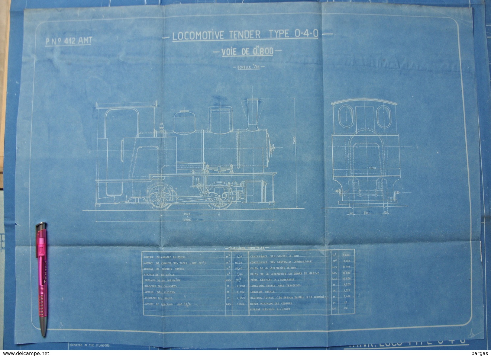 Beau Plan Des Ateliers De Tubize Nivelles Train Locomotive Tender Type 0-4-0 - Chemin De Fer