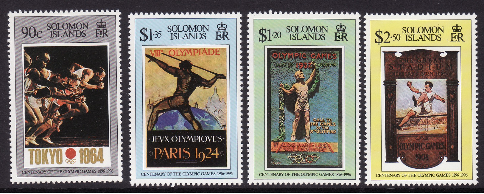 Solomon Islands #829-32, VF Mint NH ** 1996 Atlanta Summer Olympics - Summer 1996: Atlanta