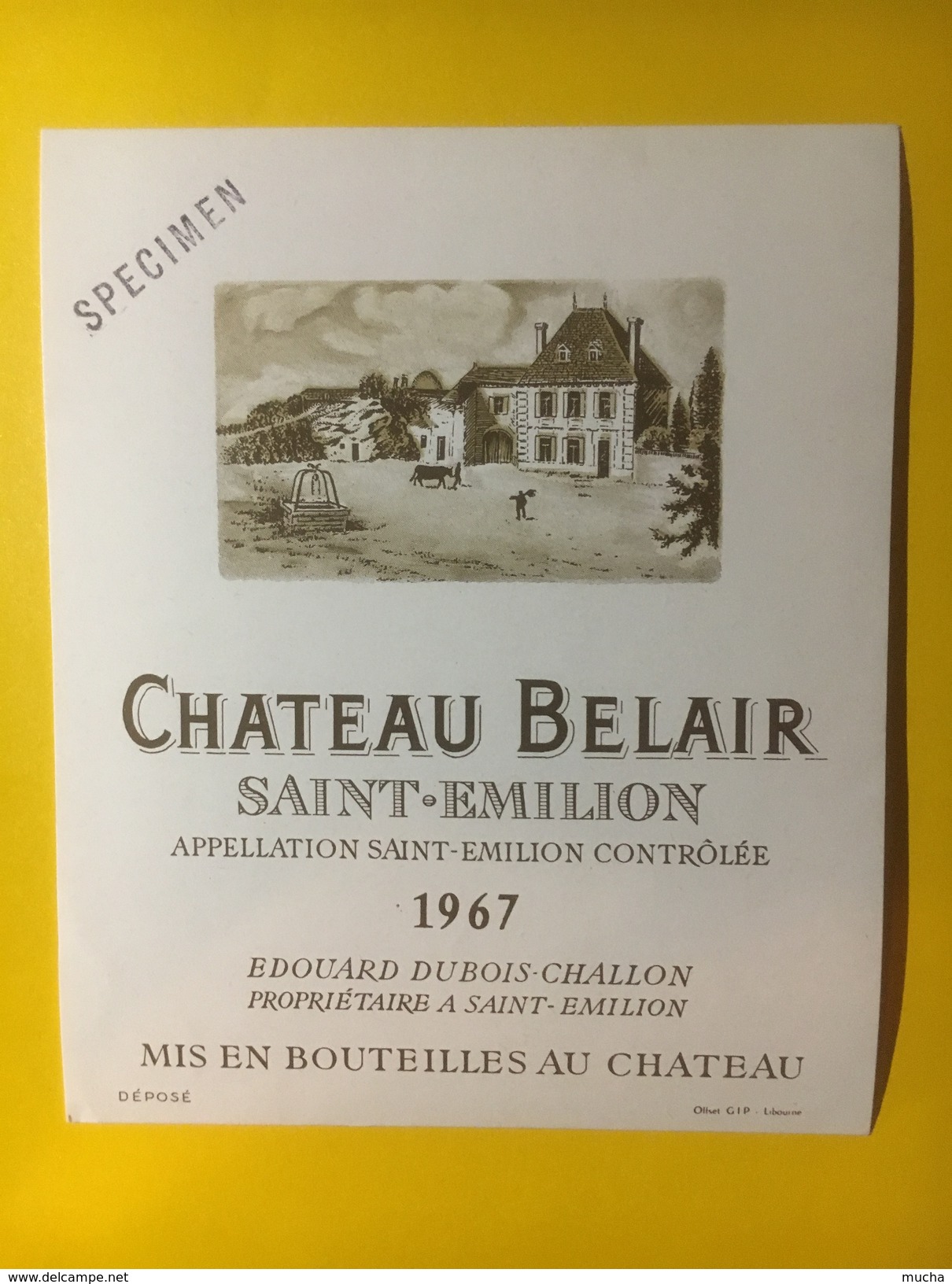 3431 - Château Belair 1967  Saint-Emilion Specimen - Bordeaux