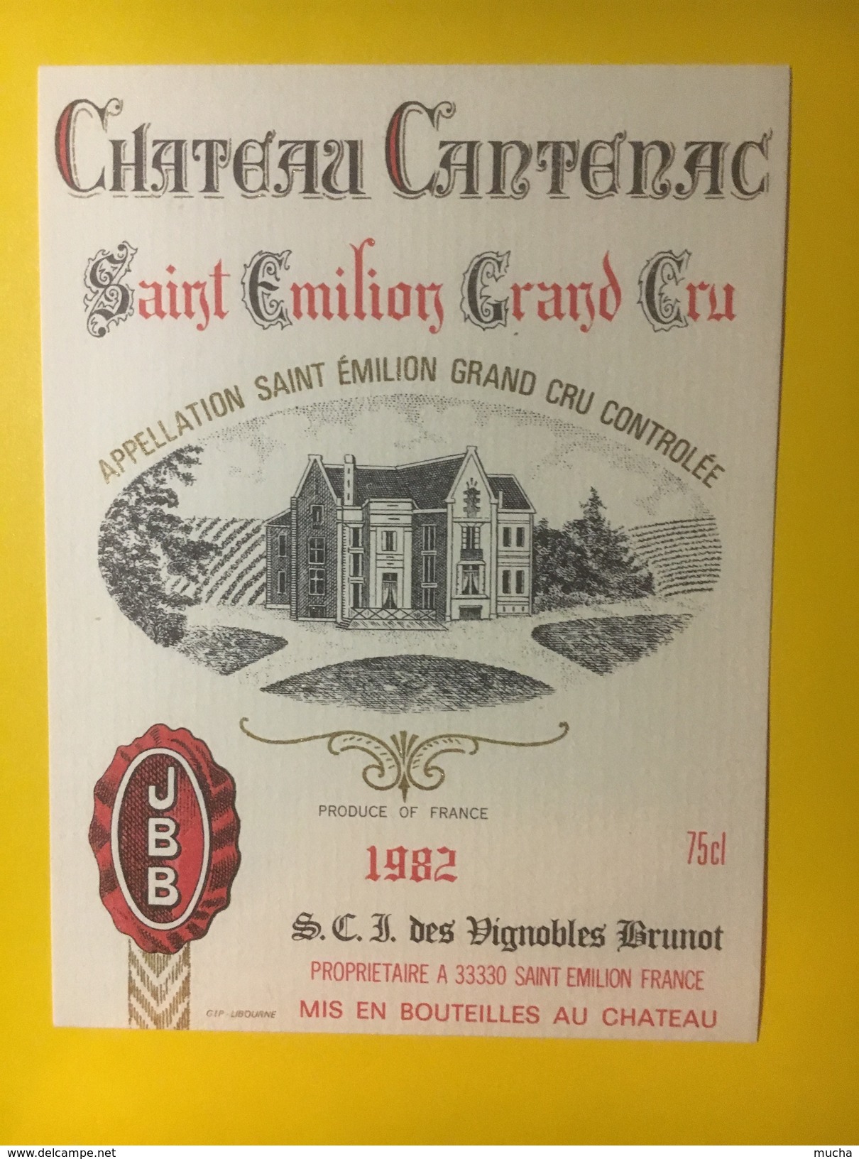 3434 - Château Cantenac 1982 Saint-Emilion - Bordeaux