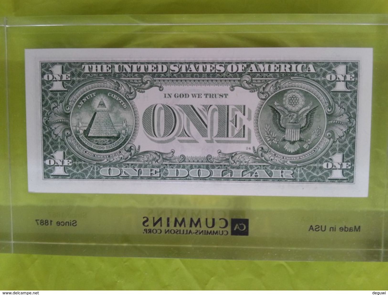 1 Dollar 2003 In ACRYL BLOCK, "by CUMMINS" 180 X 105 X 23 Mm,  RRRRR, UNC, Scarce, 515 Grams - Sonstige & Ohne Zuordnung