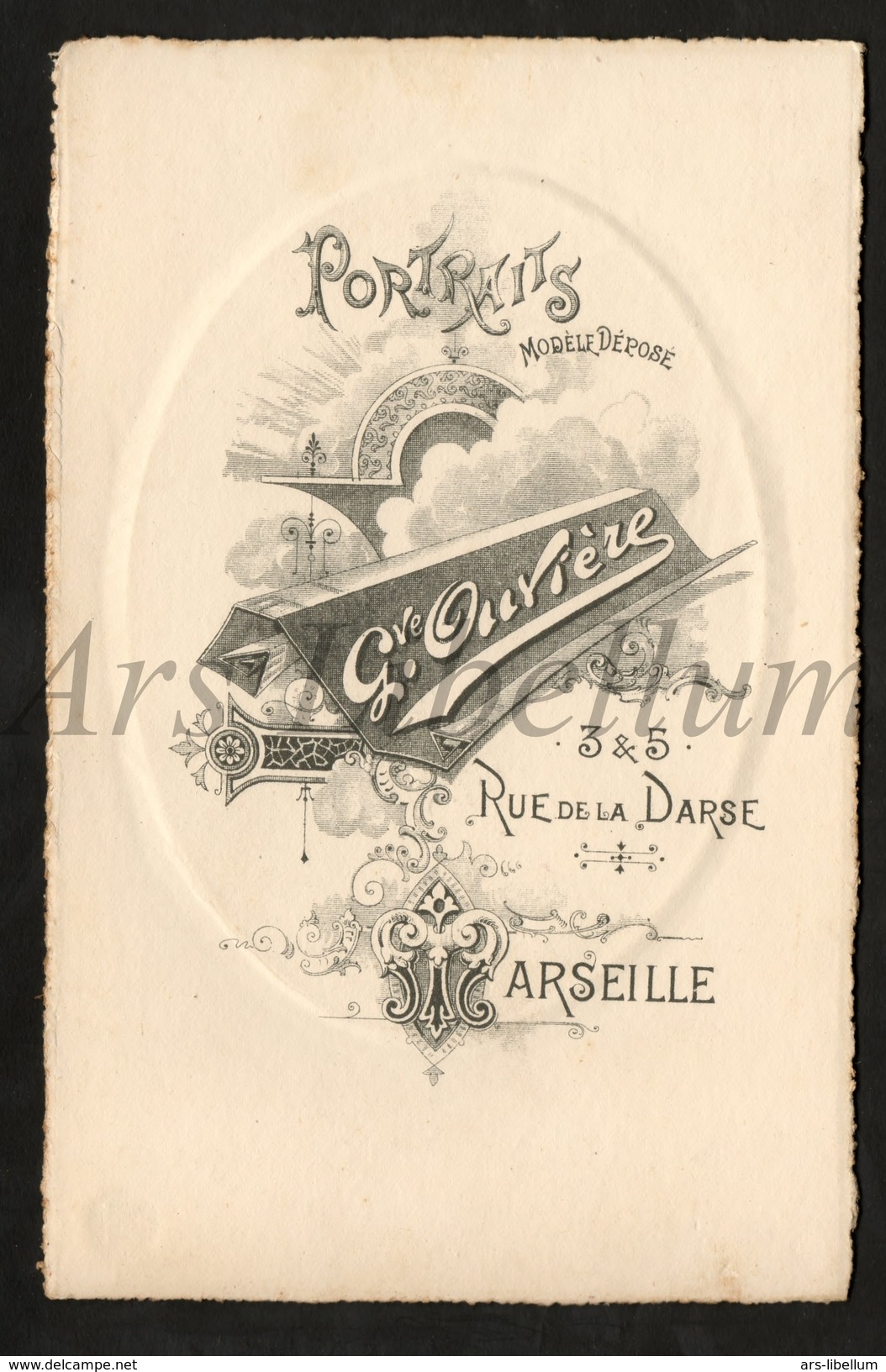 Cabinet Card / Photo De Cabinet / Kabinet Foto / Homme / Man / Photo Gustave Ouvière / Marseille / France / 2 Scans - Ancianas (antes De 1900)
