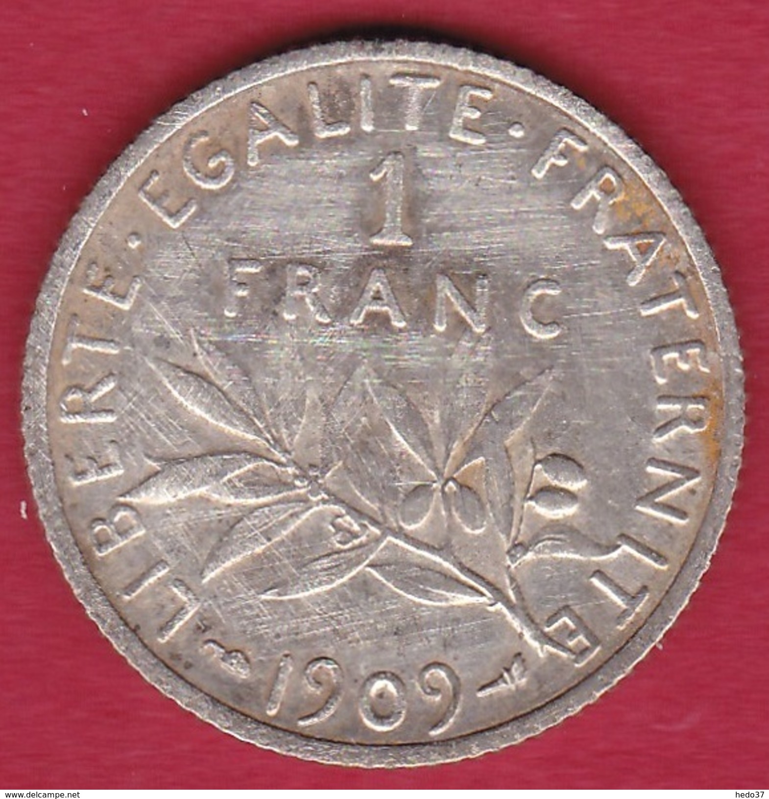 France 1 Franc Semeuse Argent 1909 - Autres & Non Classés