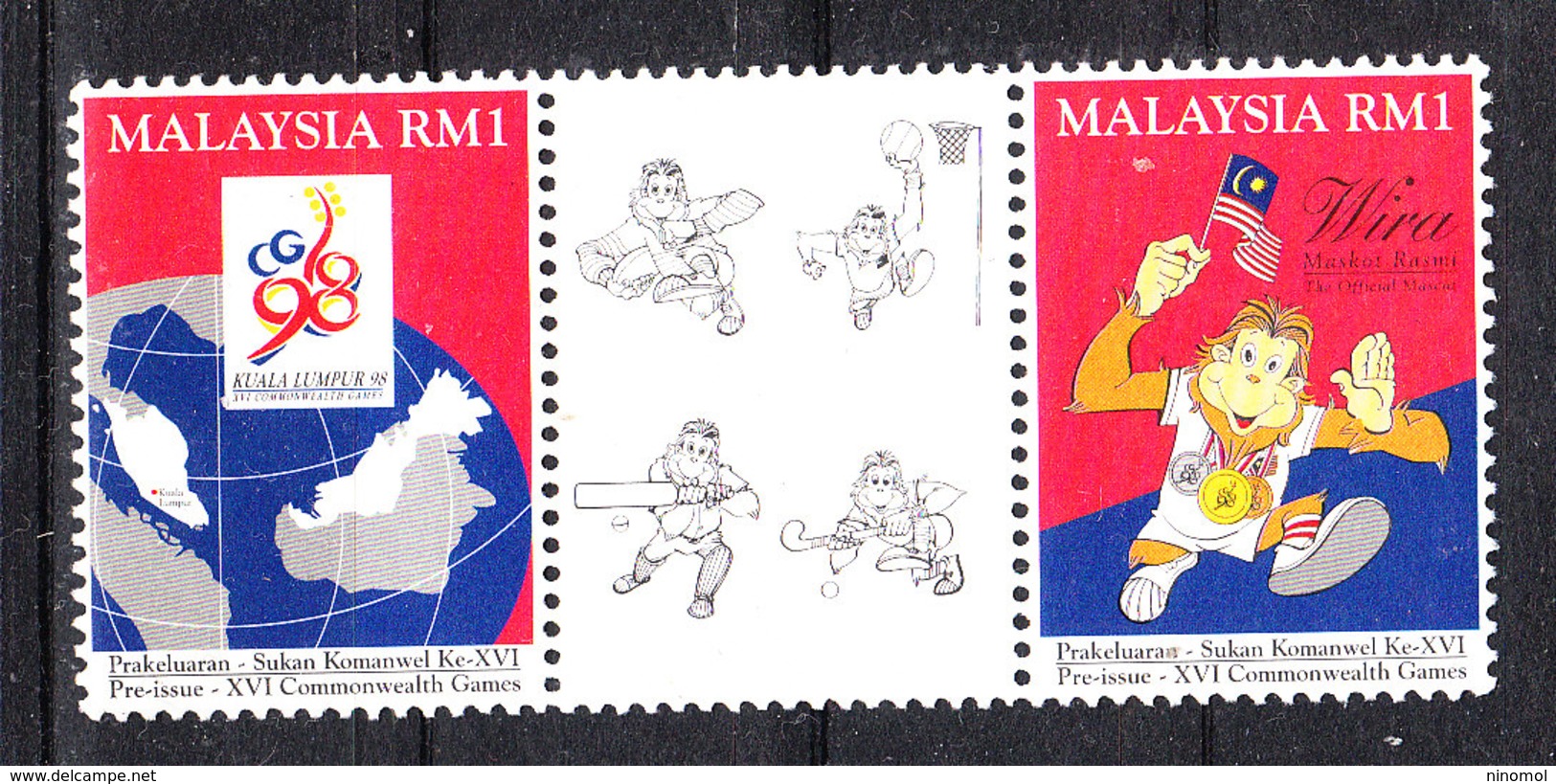 Malaysia  -   1994. Giochi Sportivi Del Commonwealth. With Vignette, Complete Series MNH - Non Classificati