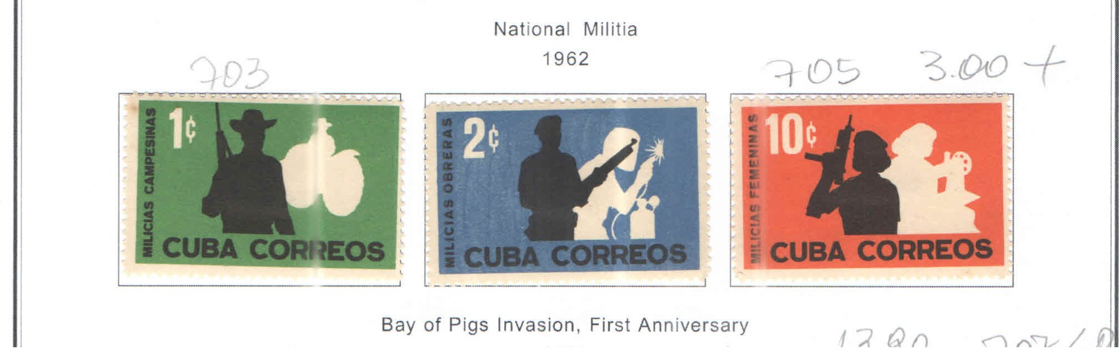 Cuba 1962 Militia Naz. Scott.703/705+See Scan - Nuovi