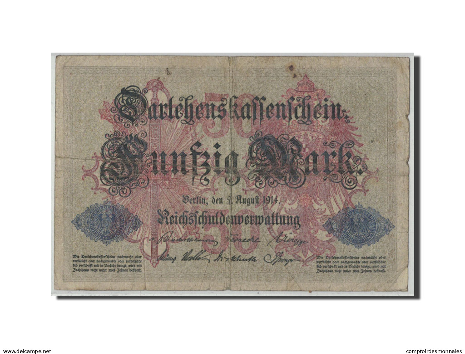 Billet, Allemagne, 50 Mark, 1914, 1914-08-05, KM:49b, B - 50 Mark