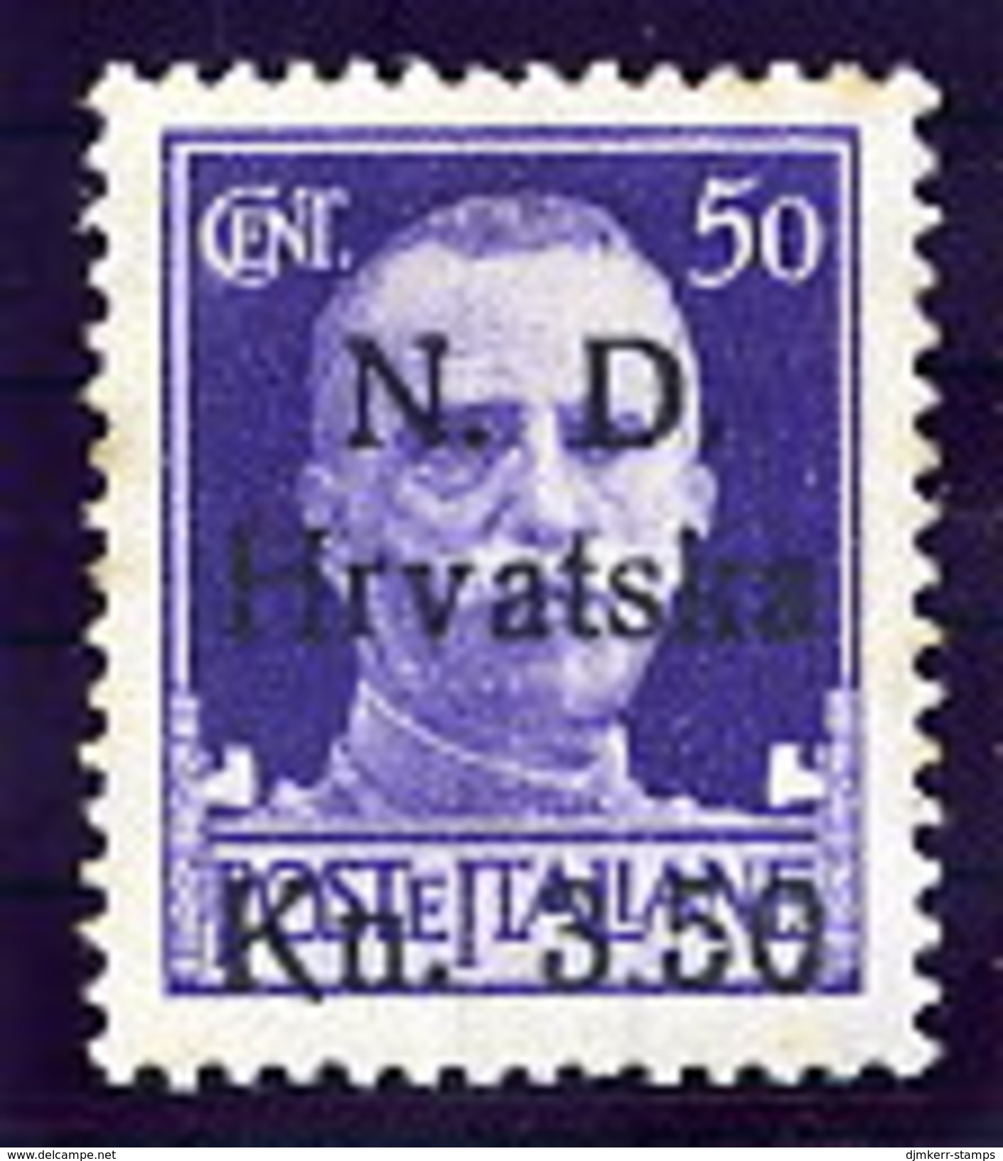 CROATIA (Dalmatia) 1944 Sibenik Local Issue 3.50 K On Italy 50 C. MNH / **.  Michel 5 - Croatia