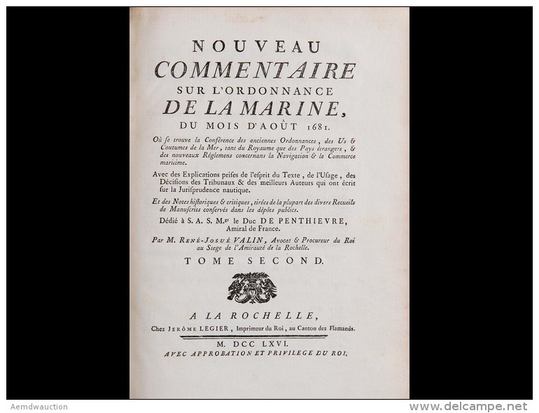 [MARINE] Ren&eacute;-Josu&eacute; VALIN - Nouveau Commentaire Sur L'o - Non Classés