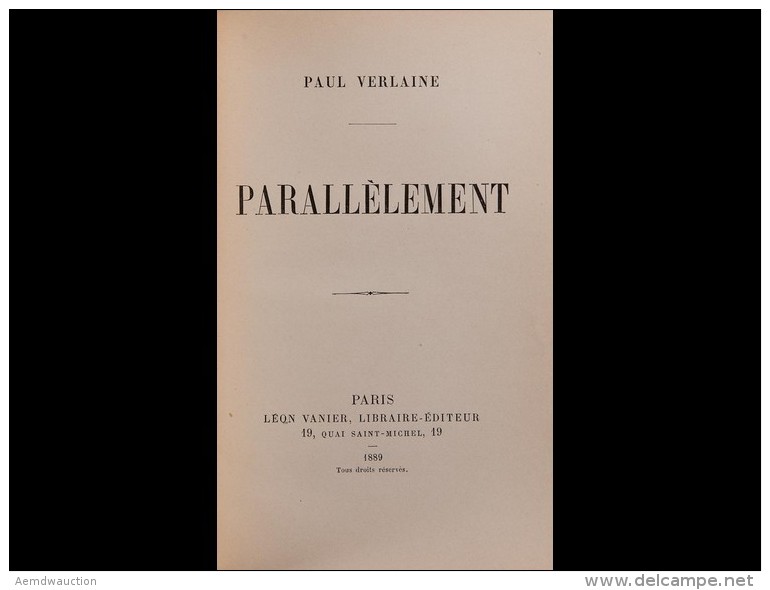 Paul VERLAINE - Parall&egrave;lement. - Ohne Zuordnung