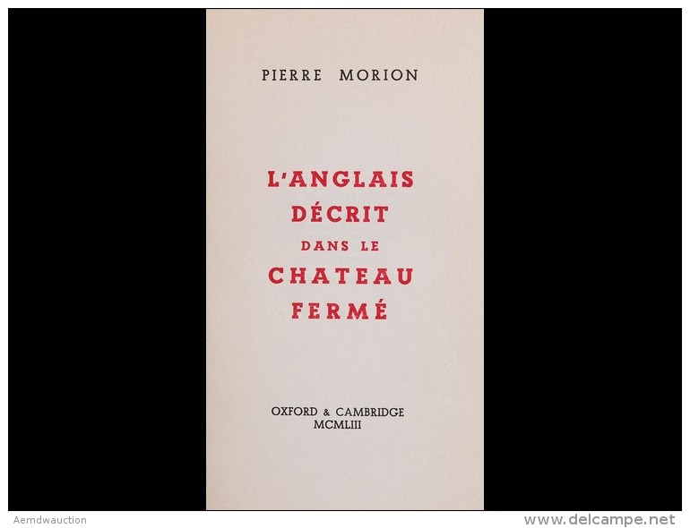 Pierre MORION Pseudonyme D'Andr&eacute; PIEYRE DE MANDIARGUES - Non Classés