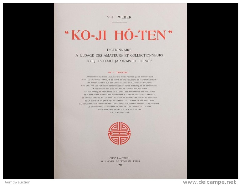 [JAPON CHINE] V.-F. WEBER - Ko-Ji H&ocirc;-Ten. Dictionnaire - Non Classés