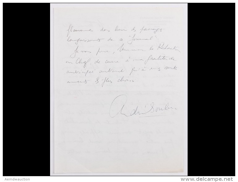 Docteur Andr&eacute; SOUBIRAN - 2 Lettres Autographes Sign&eacute;es - Unclassified