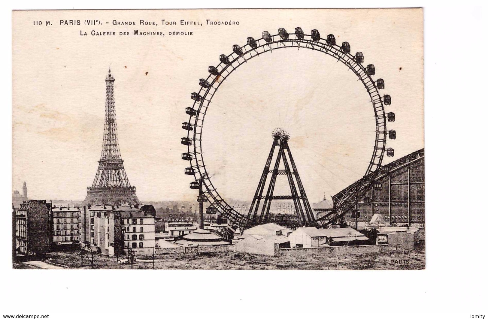 75 Paris Grande Roue Tour Eiffel Trocadero 7eme Arrondissement La Galerie Des Machines Démolie , Correspondance 1917 - Tour Eiffel