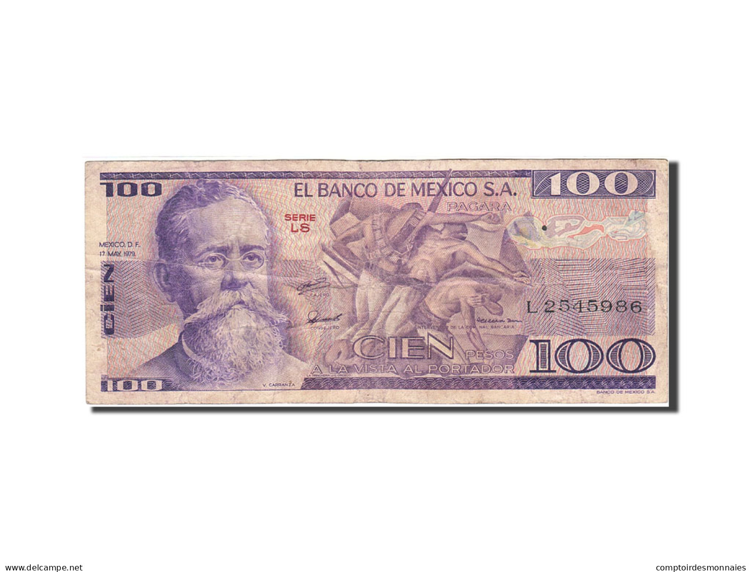 Billet, Mexique, 100 Pesos, 1978-1980, 1979-05-17, KM:68c, TB - Mexiko