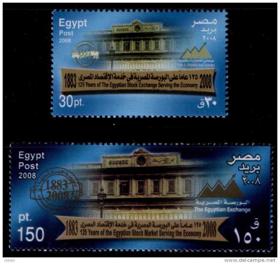 EGYPT / 2008 / CAIRO & ALEX. STOCK EXCHANGES / MNH / VF / 3 SCANS . - Unused Stamps