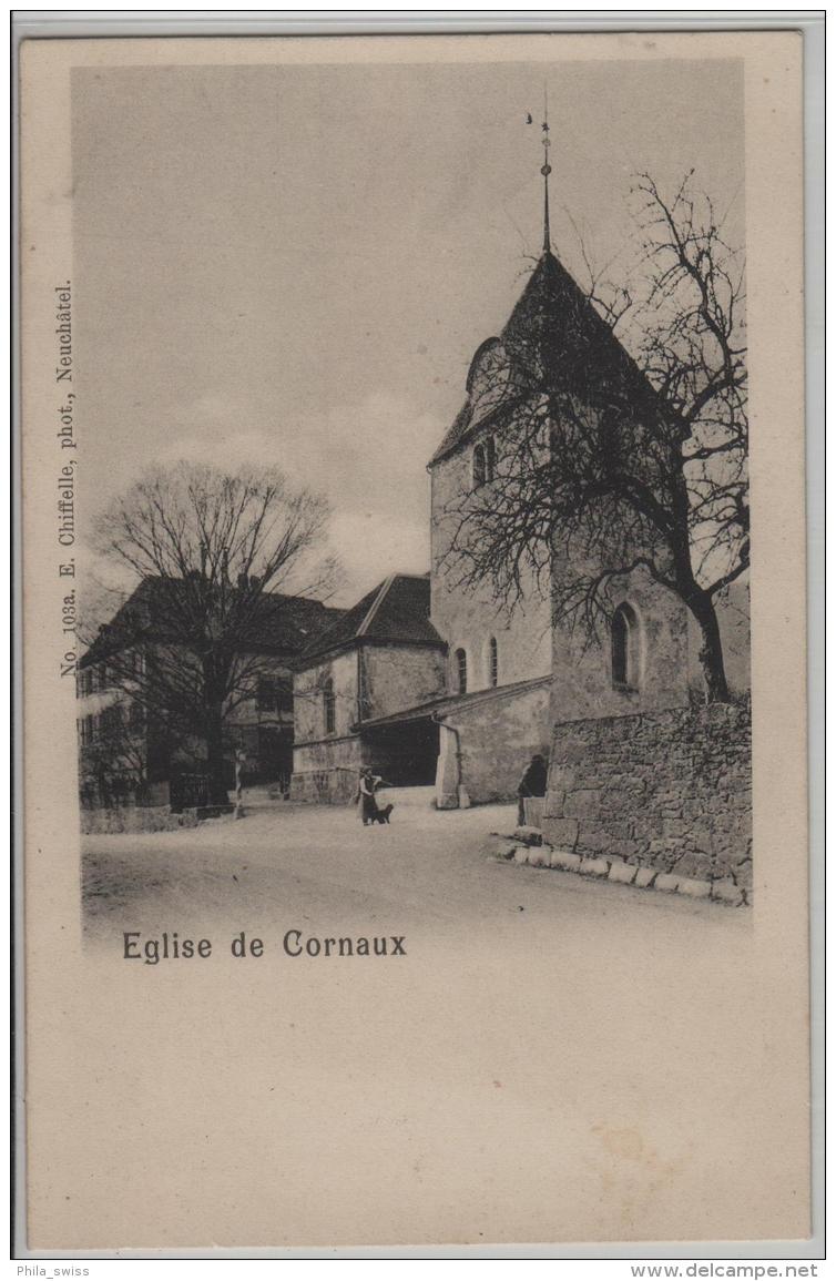 Eglise De Cornaux - Animee - Photo: E. Chiffelle No. 103 - Cornaux