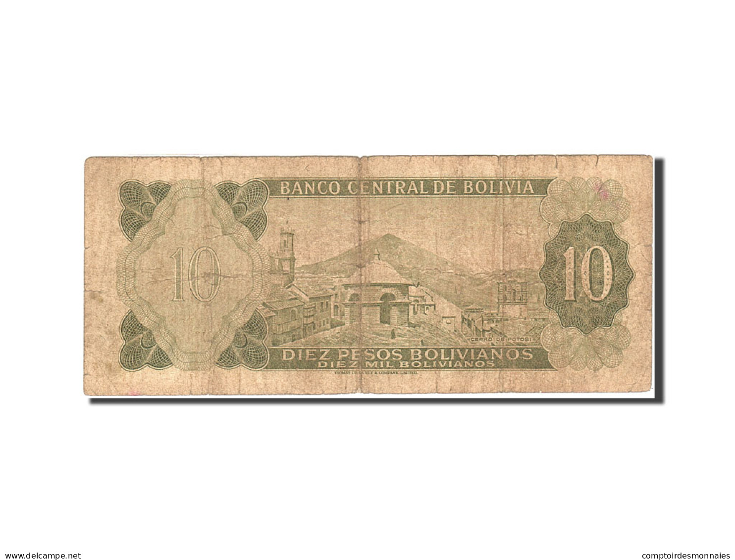 Billet, Bolivie, 10 Pesos Bolivianos, 1962, Undated (1962), KM:154a, TB - Bolivien