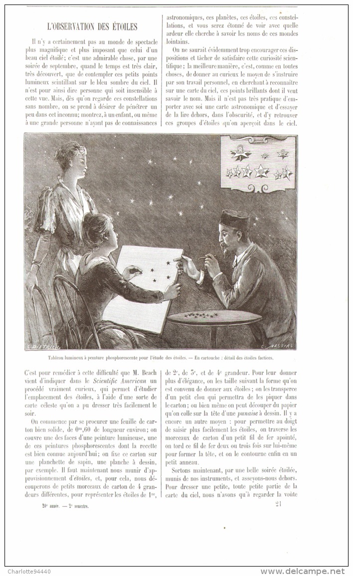 L'OBSERVATION DES ETOILES 1892 - Astronomie