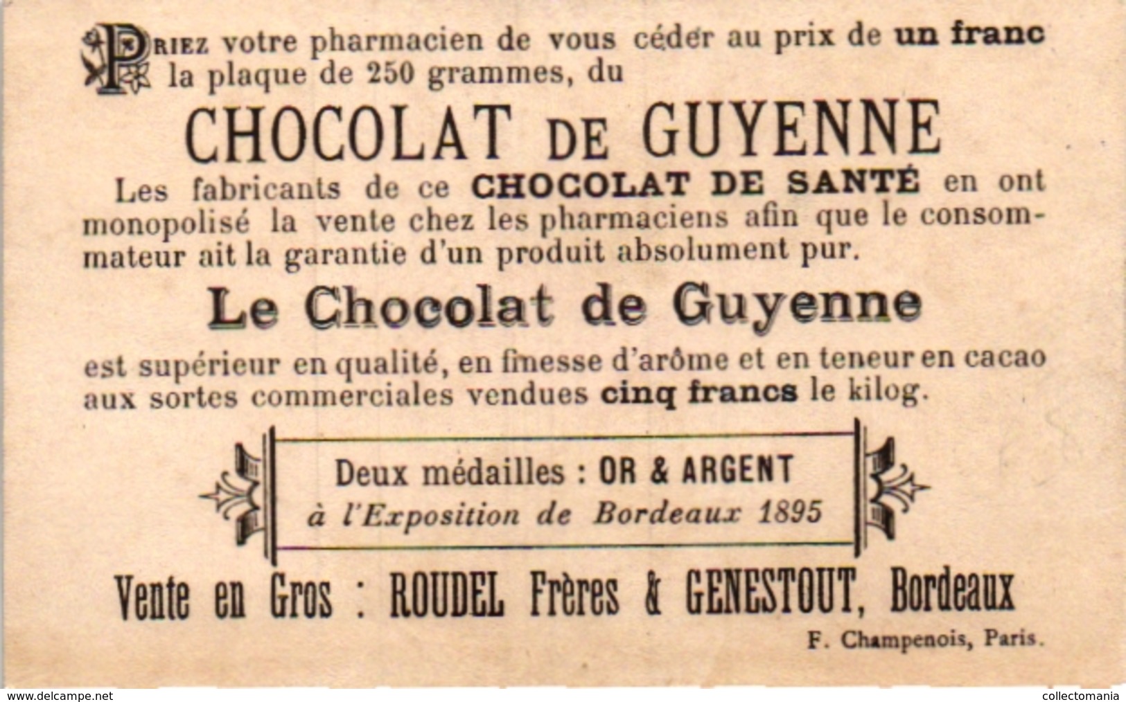 2 Cards Pub Chocolat De Guyenne   Poster Stamp Graetzin -Licht - Biliardo
