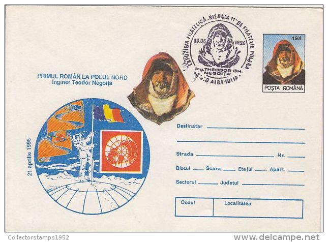 56609- TEODOR NEGOITA ARCTIC EXPEDITION, COVER STATIONERY, 1996, ROMANIA - Expediciones árticas