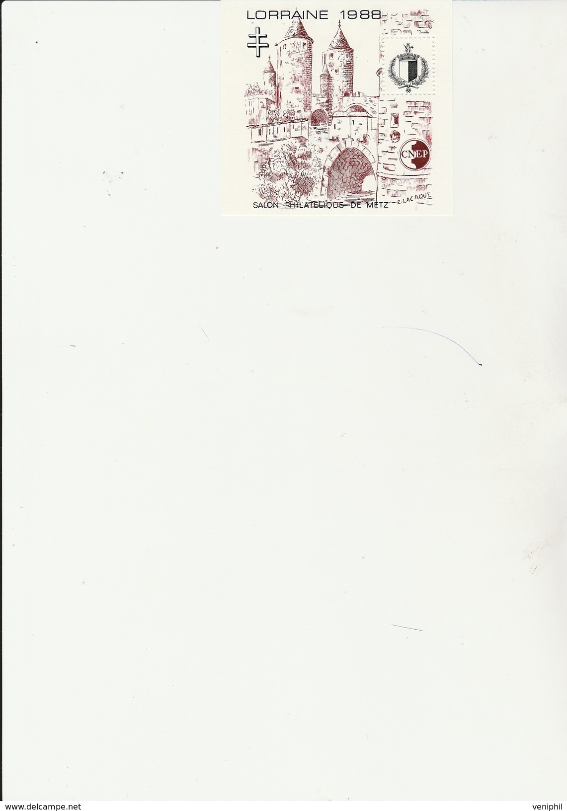 BLOC FEUILLET CNEP - ANNEE 1988 - N° 9 LORRAINE - NEUF XX  COTE : 25 &euro; - CNEP