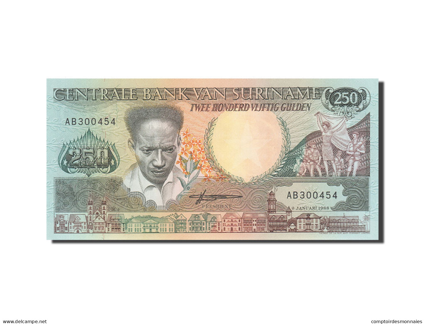 Billet, Surinam, 250 Gulden, 1986-1988, 1988-01-09, KM:134, NEUF - Surinam