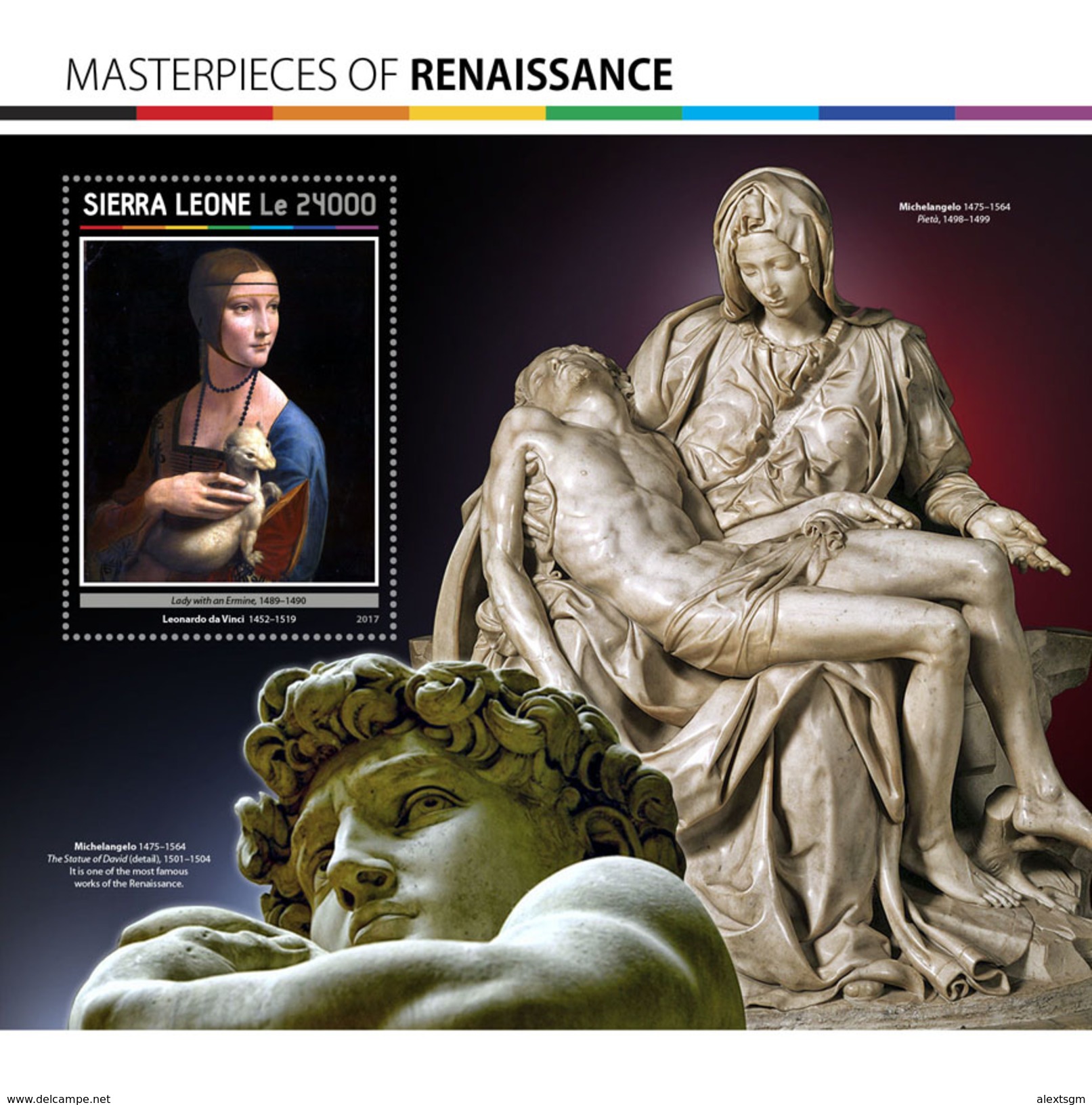 SIERRA LEONE 2017 - Renaissance: L. Da Vinci, Michelangelo S/S. Official Issue. - Other & Unclassified