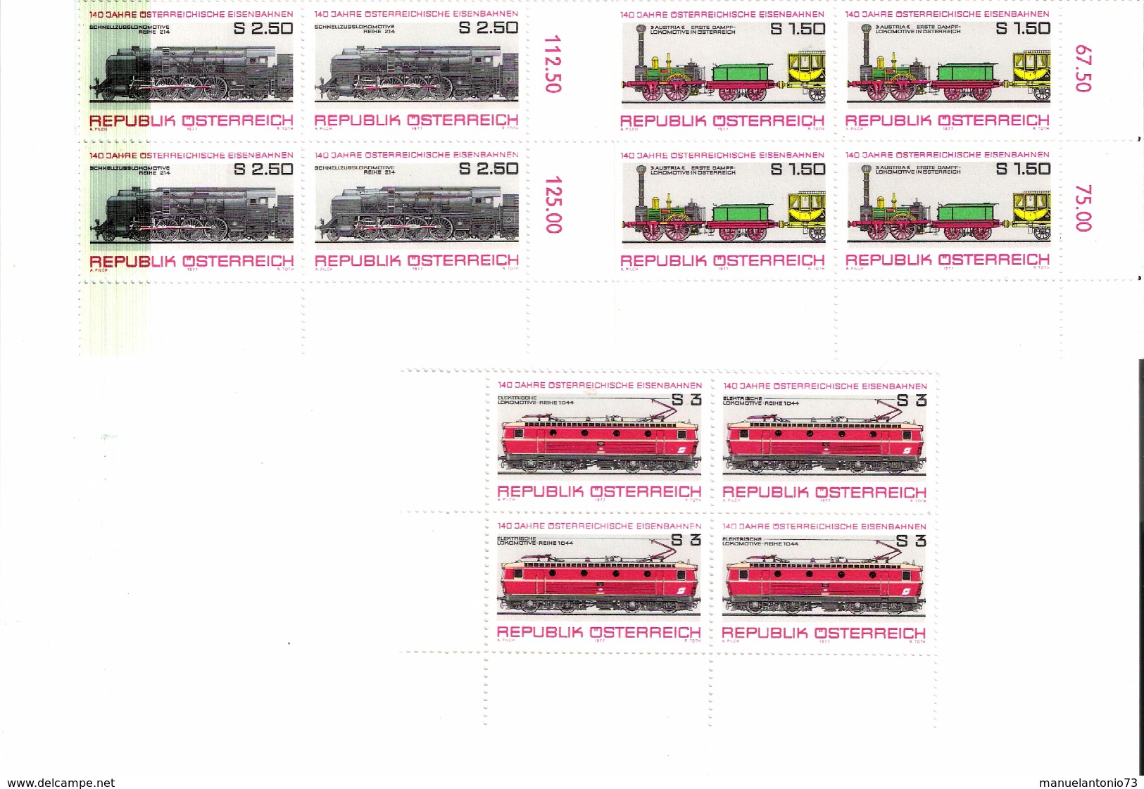 AUSTRIA  TRAIN´S STAMPS MNH RAILWAYS - Otros & Sin Clasificación