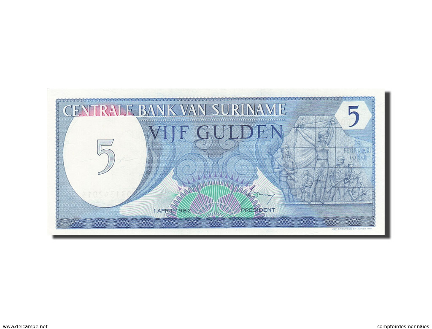 Billet, Surinam, 5 Gulden, 1982, 1982-04-01, KM:125, SPL - Surinam