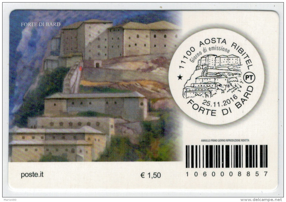 TESSERA  FILATELICA     FORTE  DI  BARD   AOSTA       BARRE  8857 - Filatelistische Kaarten