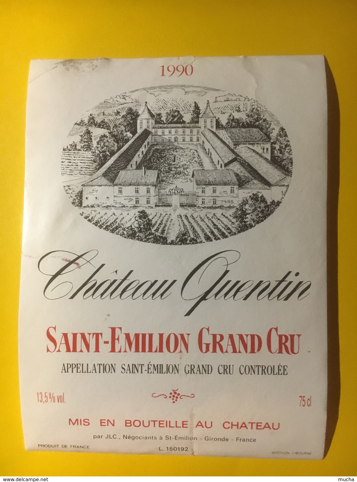 3439 - Château Quentin 1990 Saint-Emilion - Bordeaux