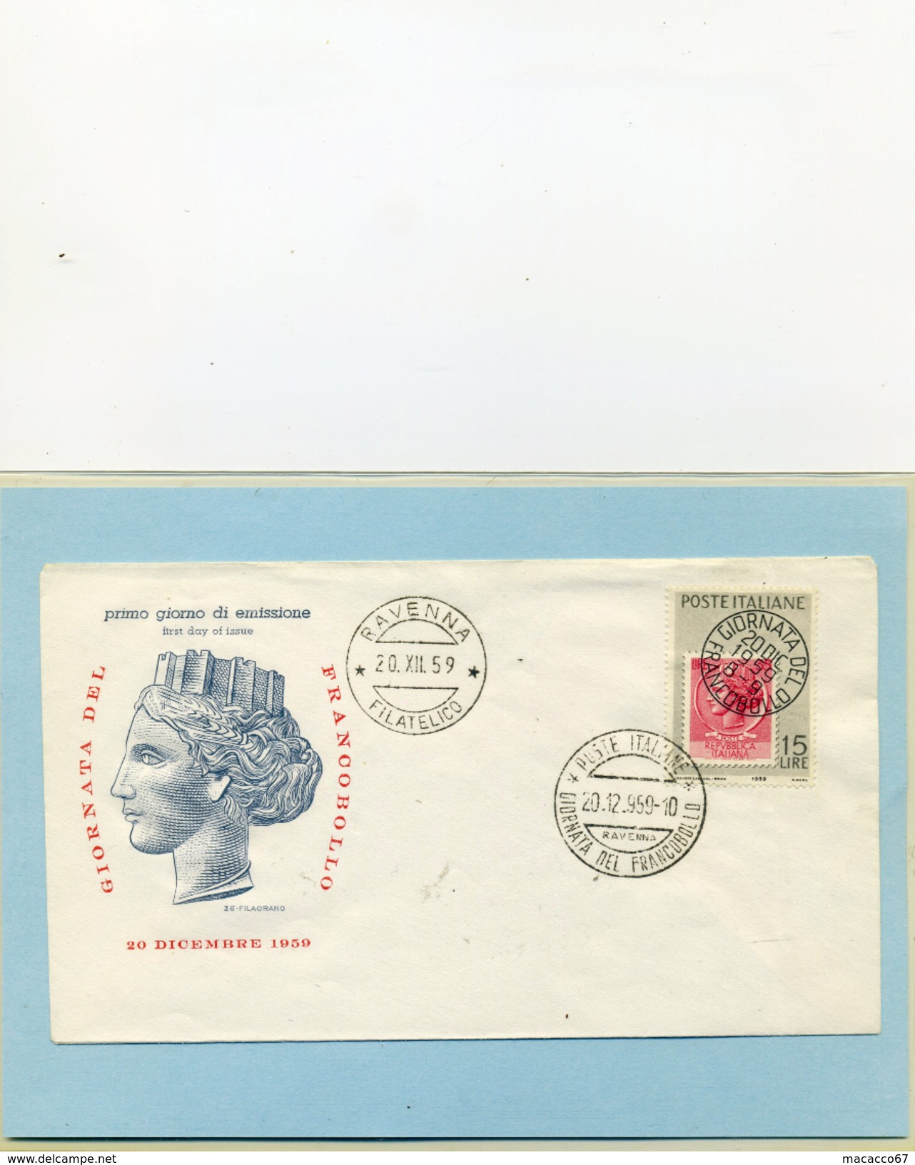 FDC 1959 GIORNATA DEL FRANCOBOLLO - FDC