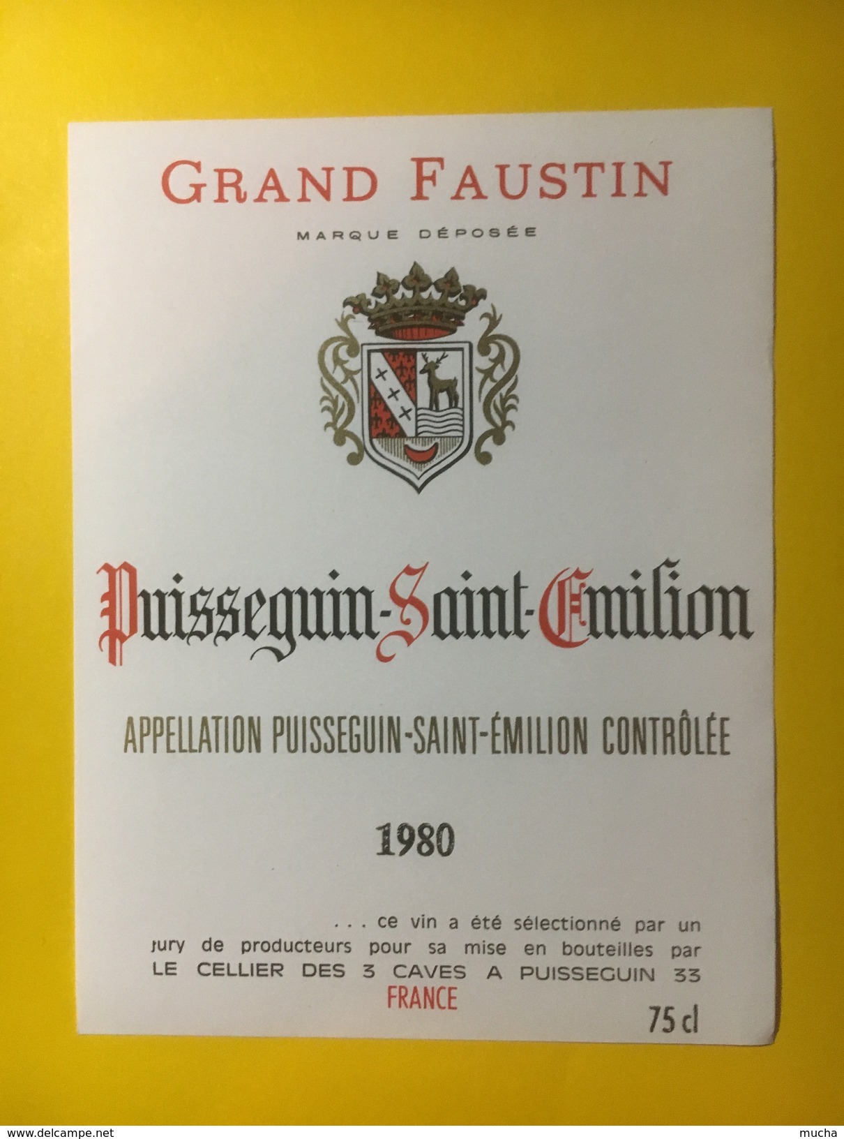 3466 -   Grand Faustin 1980 Puisseguin Saint-Emilion - Bordeaux