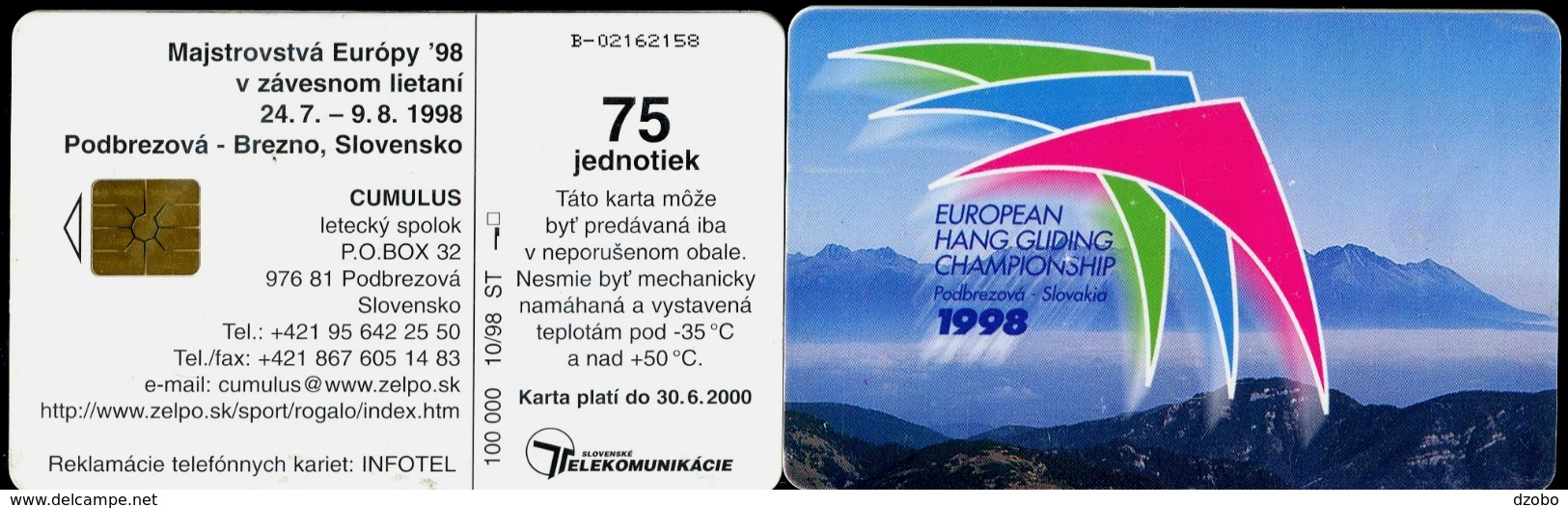 016-SLOVAKIA Telephone Card-chip European Hang Gliding Championship 100.000 Pcs 75 Units (A88) 1998 - Sport