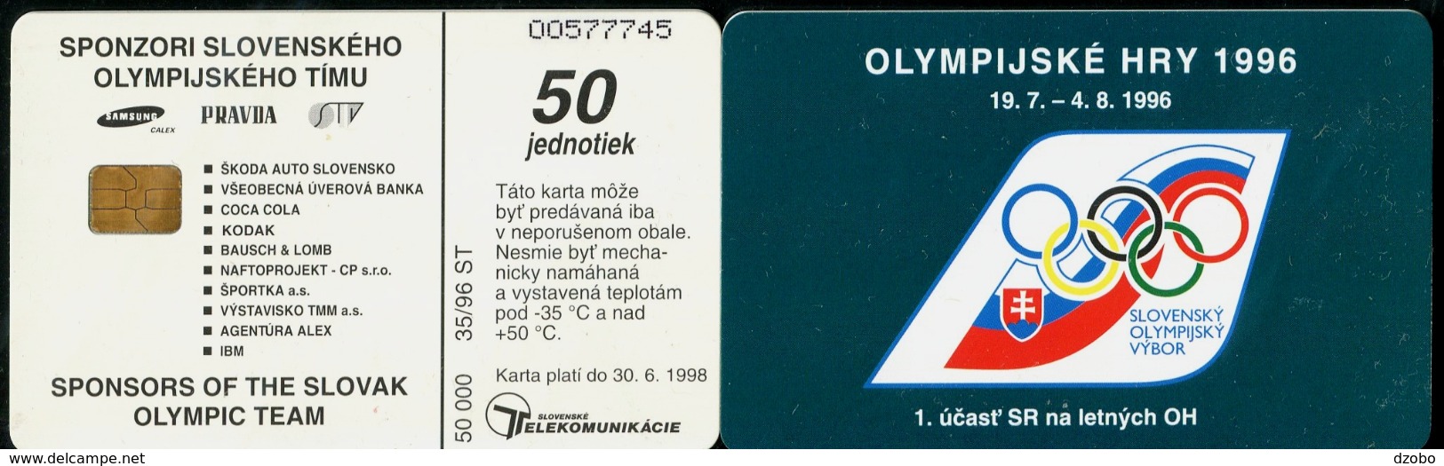 017-SLOVAKIA Telephone Card-chip 1st Slovak Participation On The Summer Olymp. Atlanta´96 50.000 Pcs 50 Units (A59) 1996 - Jeux Olympiques
