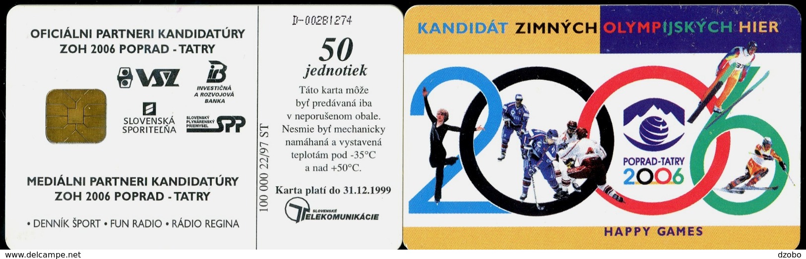 019-SLOVAKIA Telephone Card-chip Poprad-Tatry-candidate Of The Olympic Winter Games 2006 100.000 Pcs 50 Units (A79) 1997 - Juegos Olímpicos