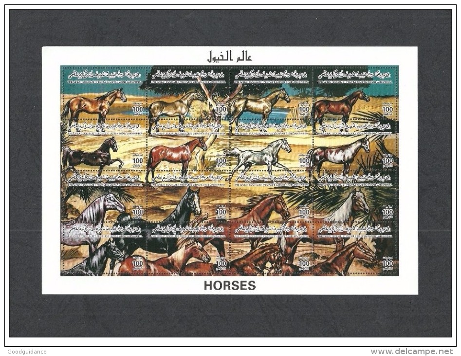 1996 - Libya-Libye- Horses- Chevaux - Minisheet MNH** - Libia