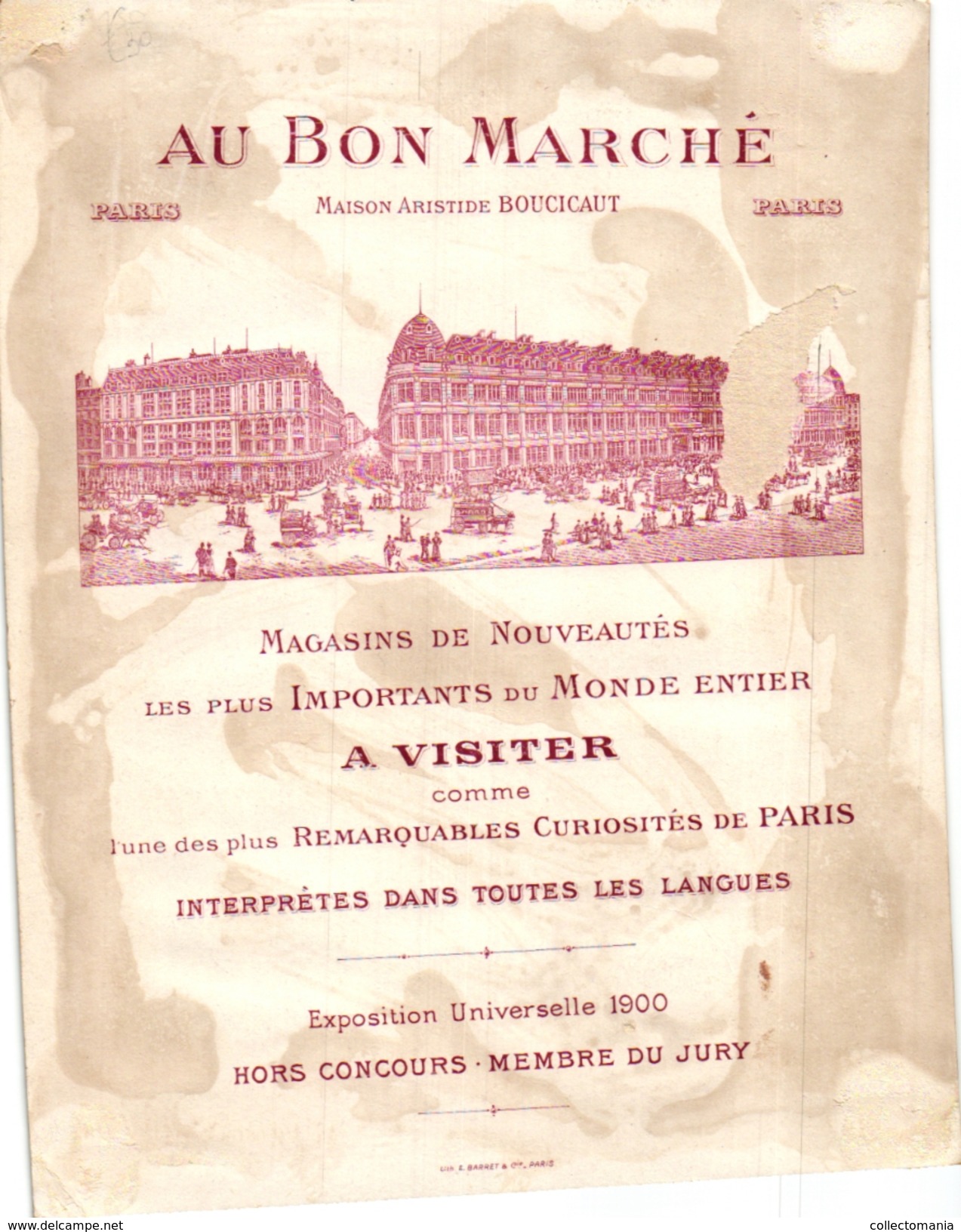 BOWLING C1906  Pub Au Bon MARCHE  PETANQUE Petank  Illustrateur  Maurice Leloir Costumes Louis XIII Litho Barret Paris - Au Bon Marché