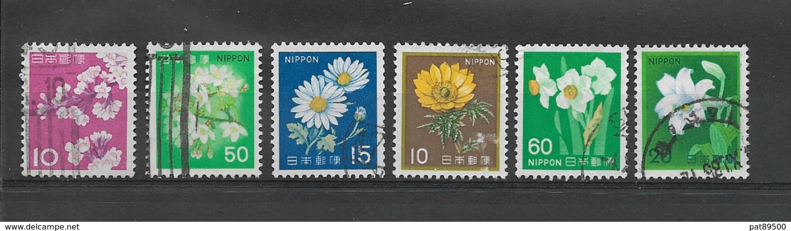 JAPON LOT De 6 Timbres Oblitérés THEME FLEURS - Collections, Lots & Séries