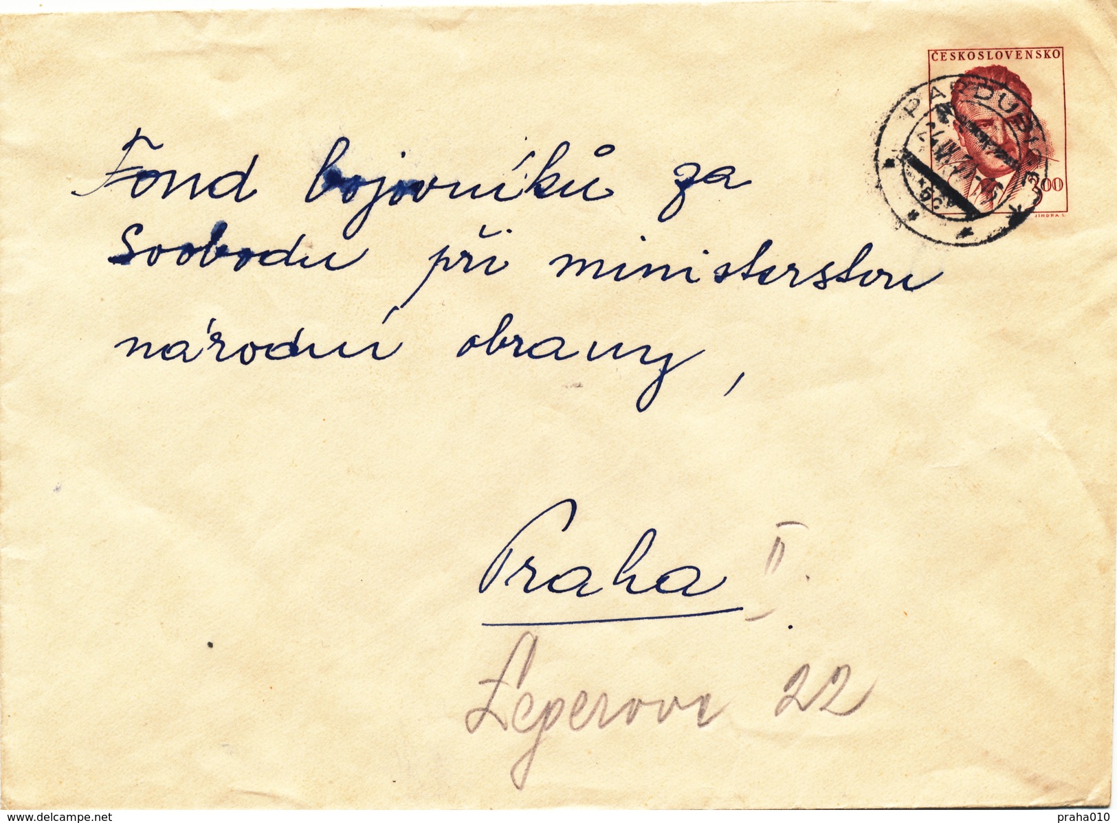 L3473 - Czechoslovakia (1951) Pardubice 1 (Postal Stationery: President Klement Gottwald (1896-1953)) - Omslagen