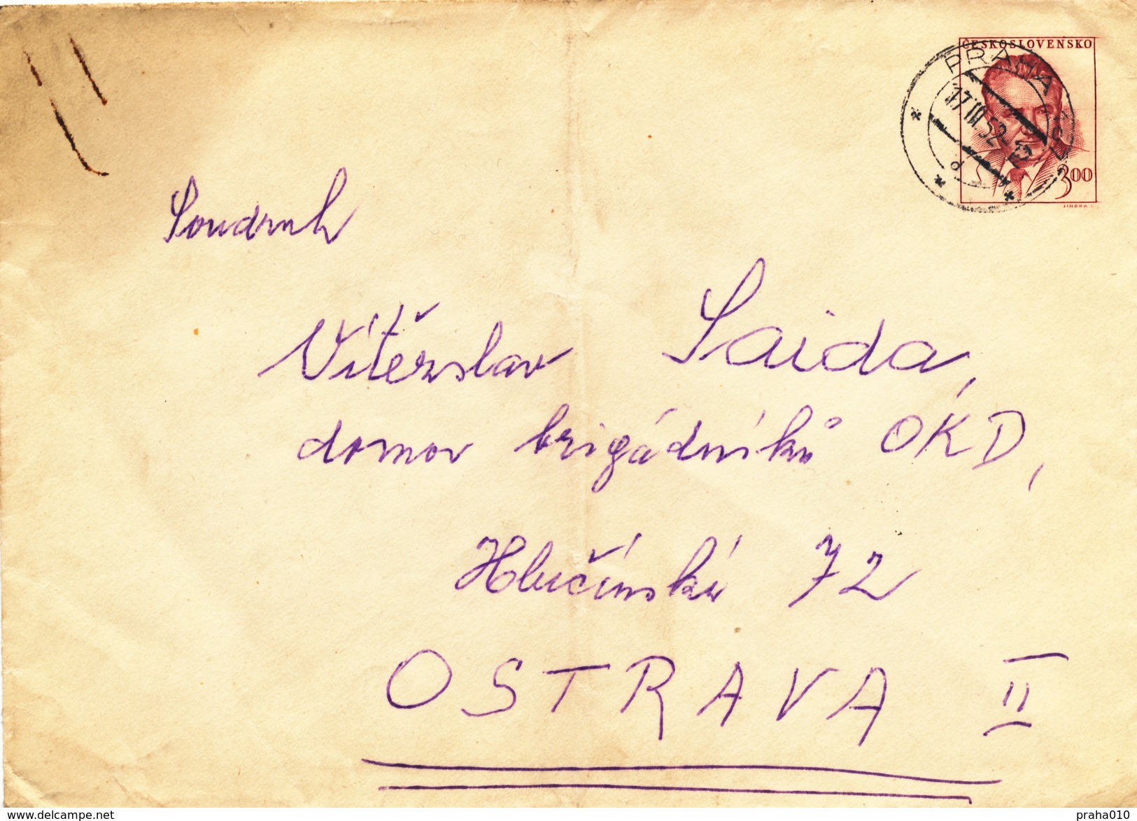 L3474 - Czechoslovakia (1951) Praha 187 (Postal Stationery: President Klement Gottwald (1896-1953)) - Omslagen