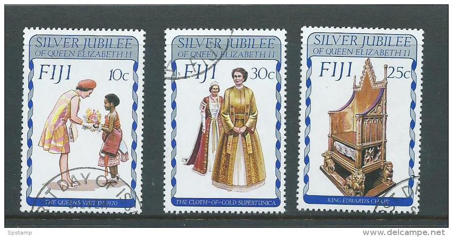 Fiji 1977 QEII Silver Jubilee & Royal Visit Set 3 FU - Fiji (1970-...)