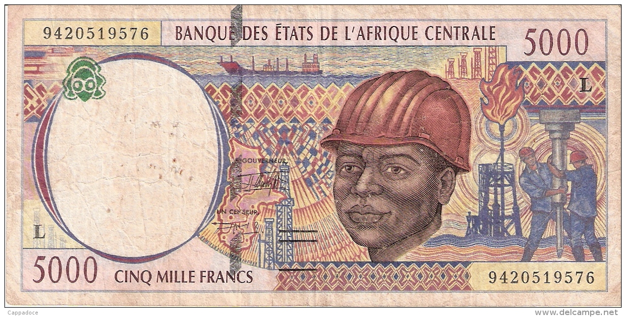 ETATS D'AFRIQUE CENTRAL   ((GABON)   5000 Francs   (19)94 Sign.16   P. 404La - Gabon