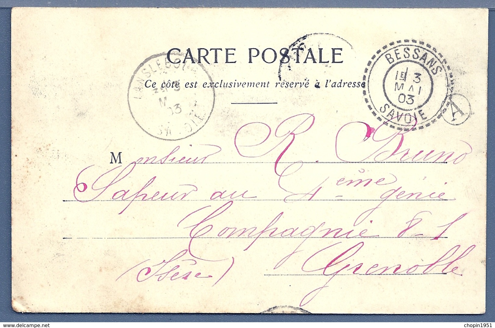 CPA - CACHET : BESSANS (SAVOIE) - CARTE : JEUNE FEMME - 1877-1920: Période Semi Moderne