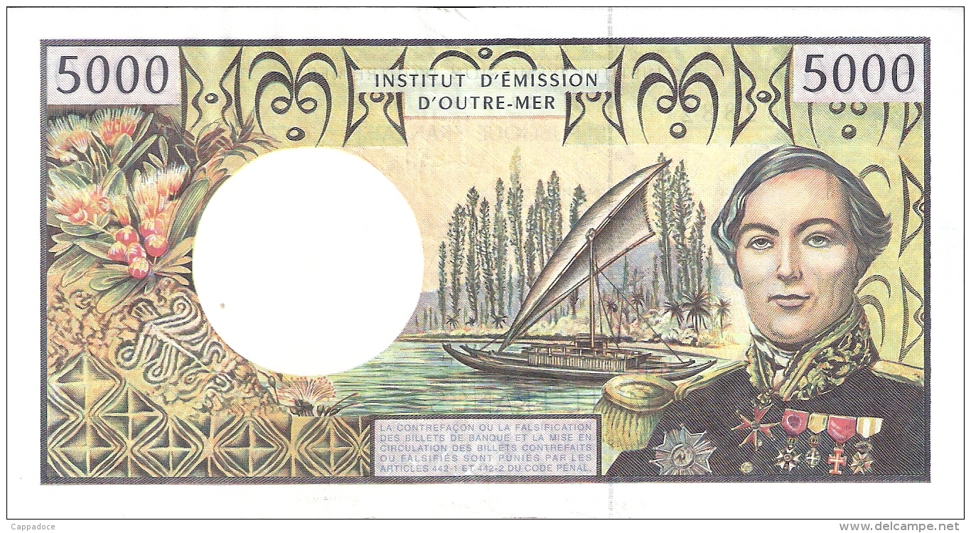 TERRITOIRES FRANCAIS Du PACIFIQUE   5000 Francs   ND (1996).   P. 3a   SUP - Territorios Francés Del Pacífico (1992-...)