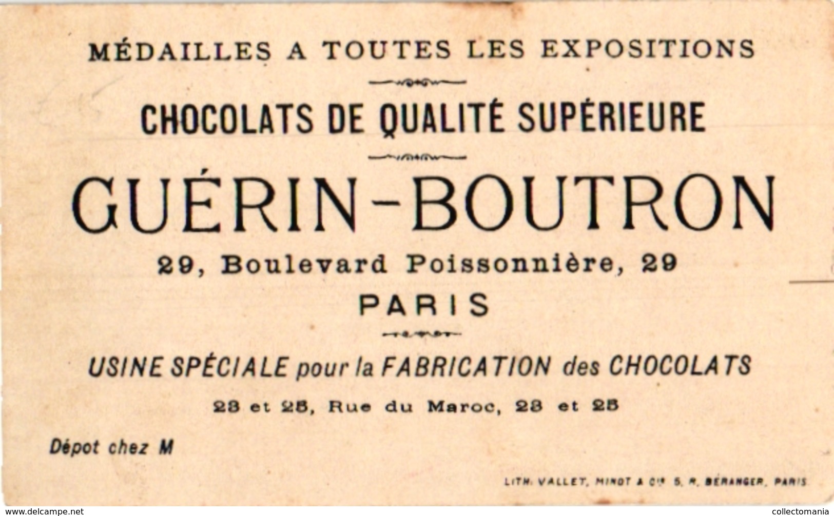 2 Cards C1900 Pub Chocolat GUERIN BOUTRON Imp Vallet &Minot  HEROLD   BOWLING  Jeu De Boules  Litho Sport - Guerin Boutron