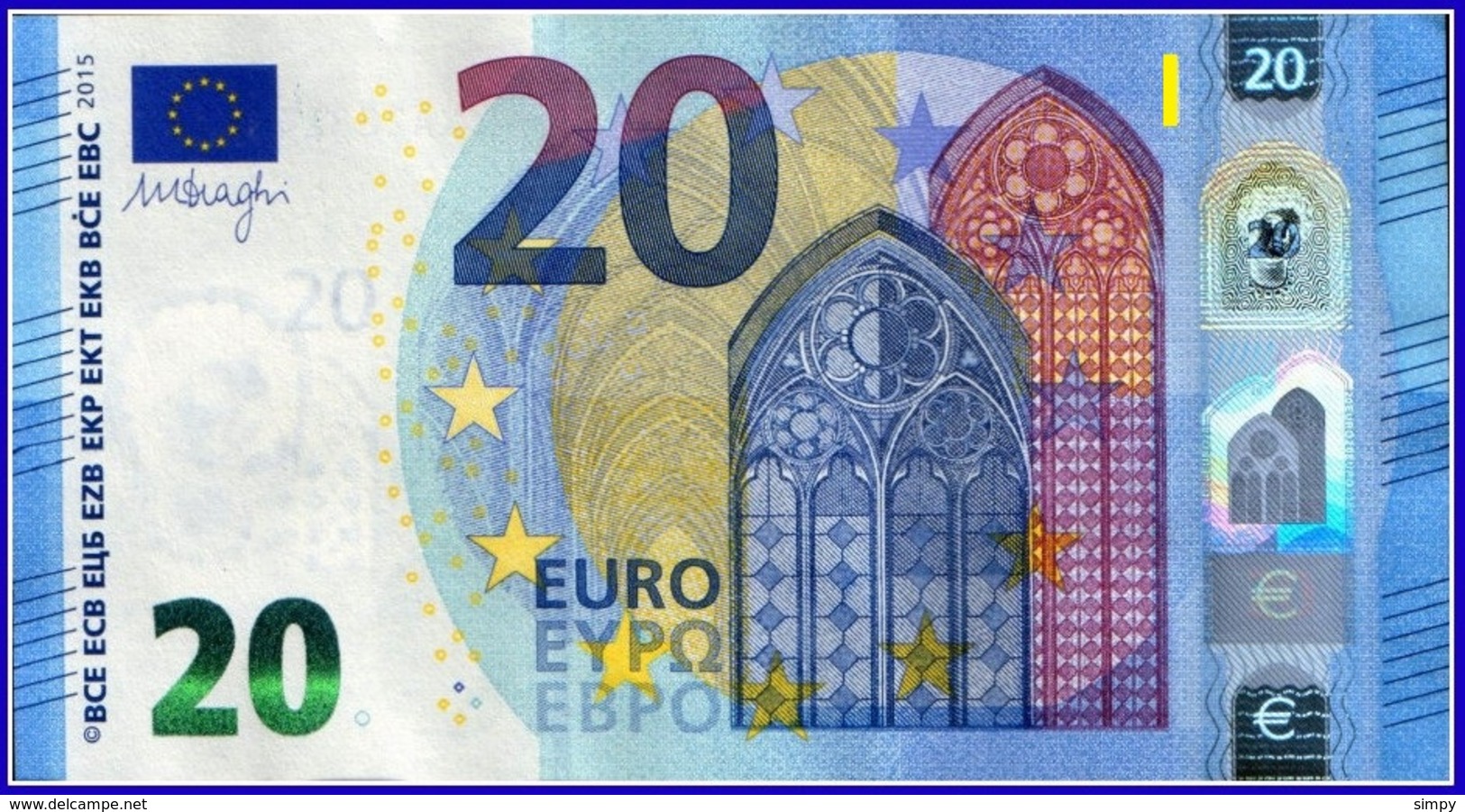 AUSTRIA 20 Euro 2015 Draghi UNC N0008 B1  Serial Prefix NA 1218676249 - 20 Euro