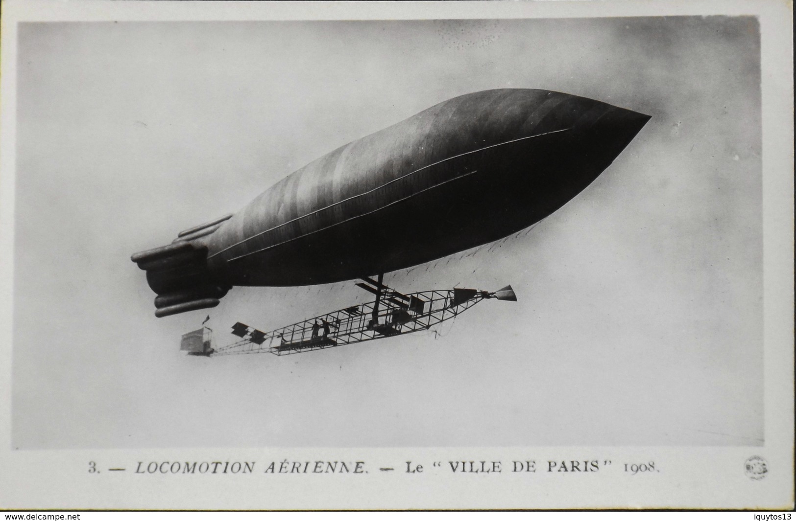CPA - N° 3 - LOCOMOTION AERIENNE - Le " VILLE De PARIS " 1908 - TBE - Zeppeline