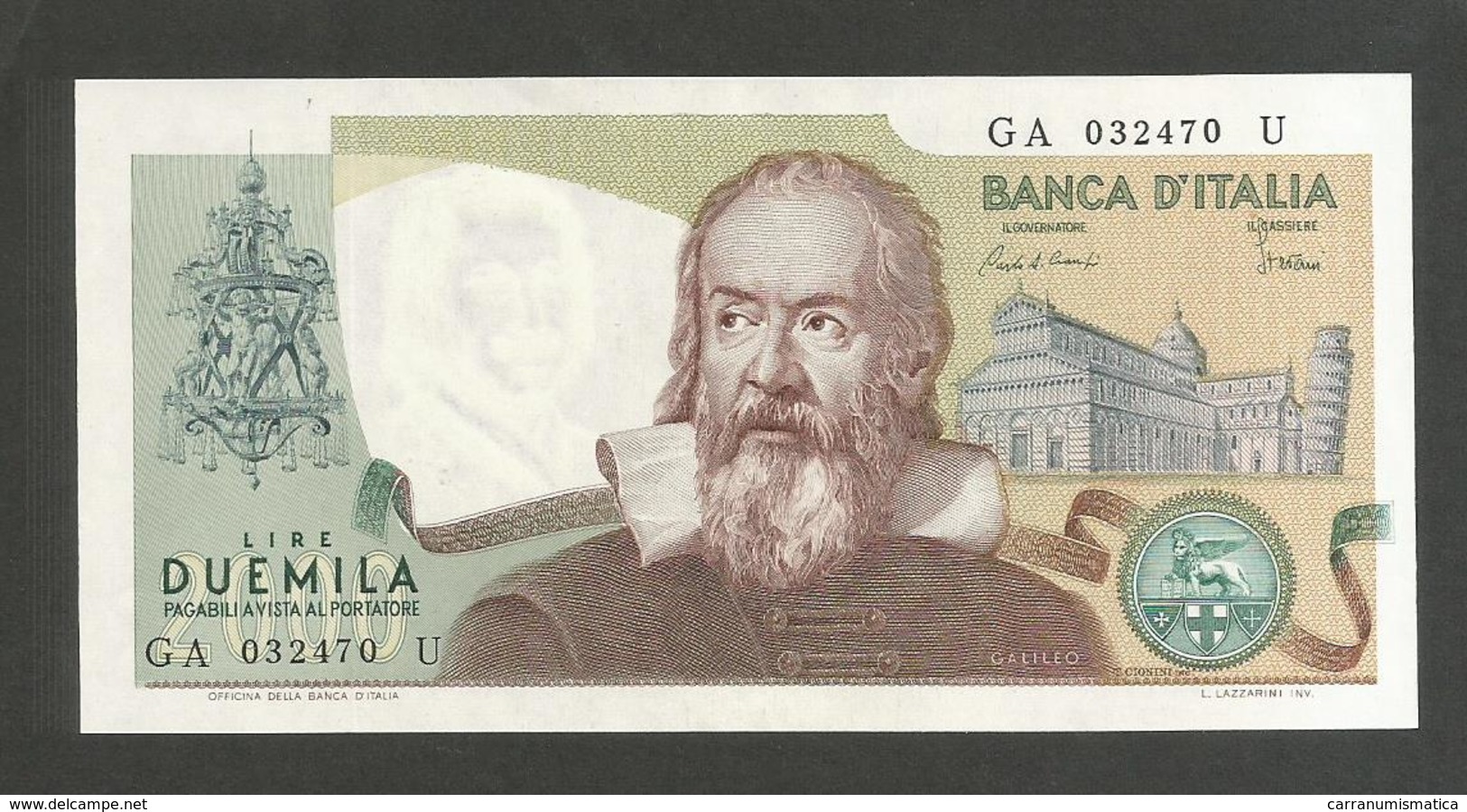 ITALIA - 2000 Lire GALILEO - (Firme: Ciampi / Stevani) - Repubblica Italiana - 2.000 Lire