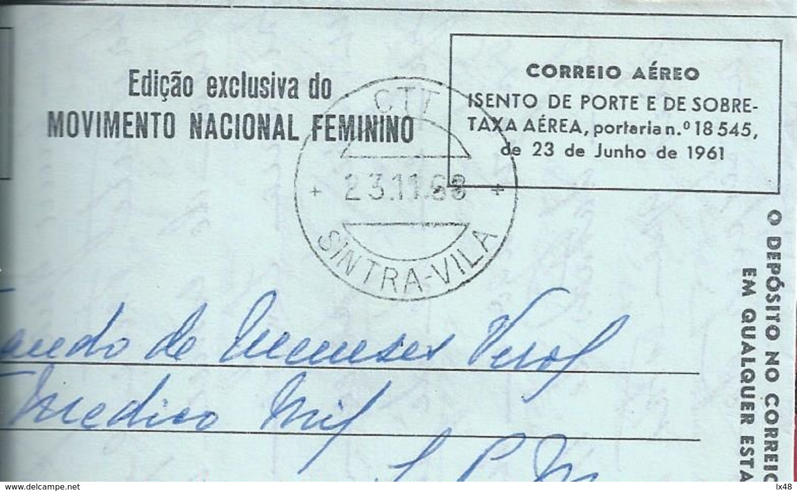 Military Aerogram Stationery Shipped Sintra Velha To SPM 0916,Angola.Colonial War.TAP.Printed Aerogram Orbis 1968.Rar.3s - Lettres & Documents